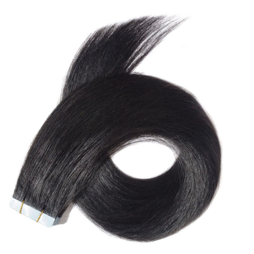 Tape Hair Extentions - Φυσική Τρίχα - 55 cm - Μάυρο #1 - 10 TMX MACO HAIR SYSTEMS